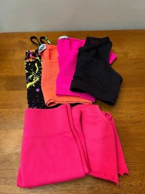 Kids Active Tank & Legging Set - Pink & Black